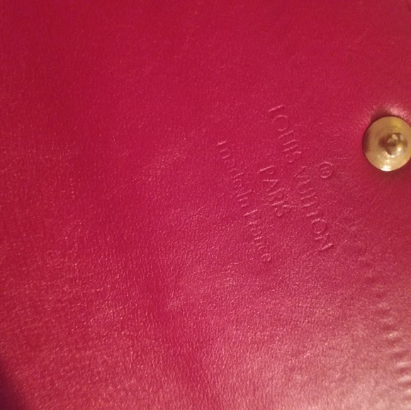 Red Louis Vuitton patent leather long gold wallet - Picture 6 of 7